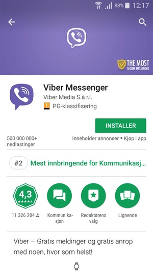 Velg INSTALLER