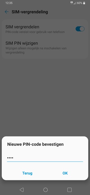 Bevestig uw nieuwe PIN-code en selecteer OK