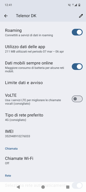 Attiva o disattiva Roaming