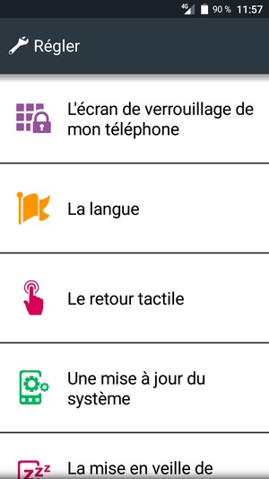 Faites défiler et sélectionnez Une mise à jour du système