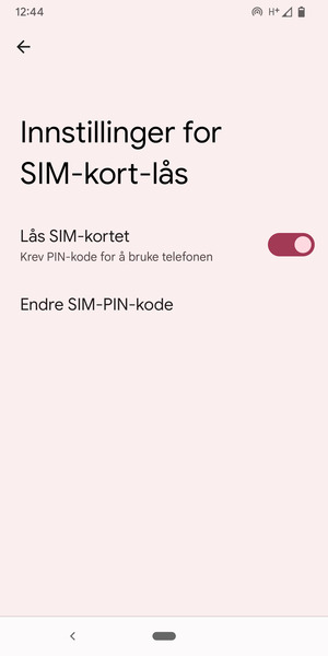 Velg Endre SIM-PIN-kode