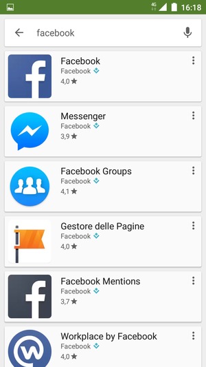 Seleziona l'applicazione