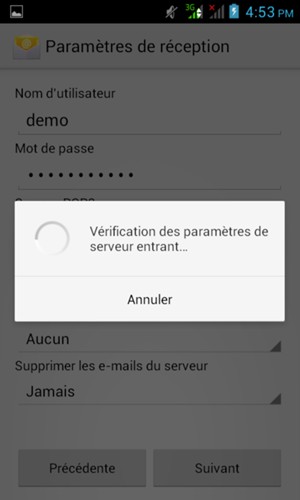 Veuillez attendre la fin de la procédure