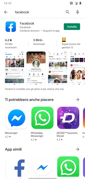 Seleziona l'applicazione