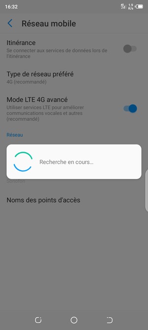 Veuillez attendre la fin de la recherche