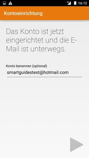 Geben Sie Ihrem Konto einen Namen und wählen Sie WEITER
