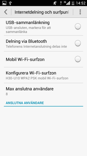 Välj Konfigurera Wi-Fi-surfzon / Wi-Fi-hotspot / Inställningar för mobil Wi-Fi-surfpunkt