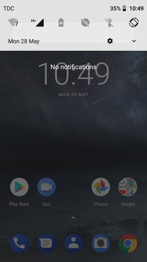 Slide down the top menu again
