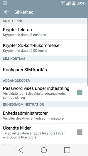 Vælg Konfigurer SIM-kortlås