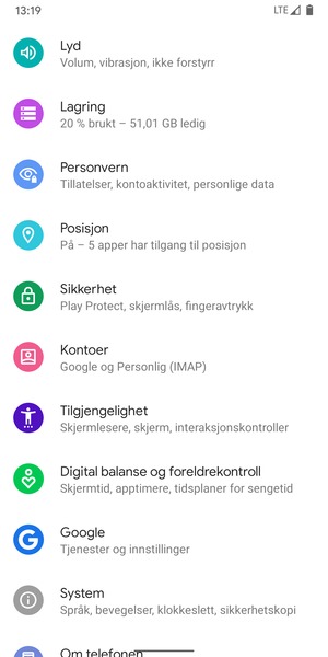 Bla til og velg Kontoer