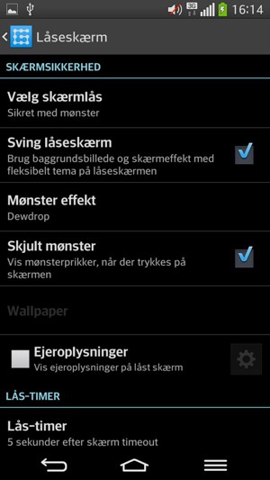 Vælg Vælg skærmlås