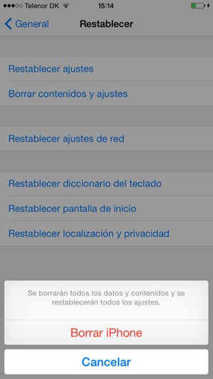 Seleccione Borrar iPhone