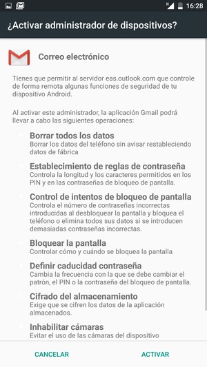 Seleccione ACTIVAR