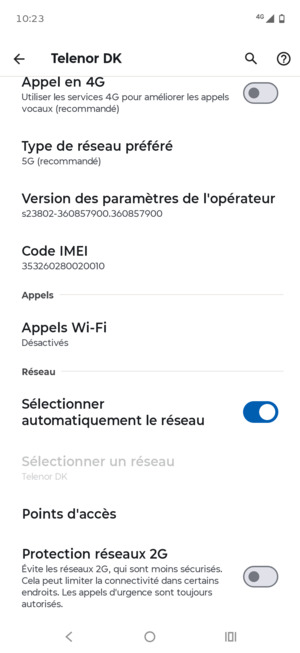 Faites défiler et sélectionnez Points d'accès