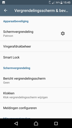 Uw telefoon is nu beveiligd met een schermvergrendeling