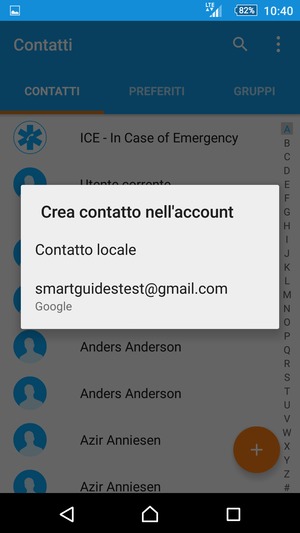 Seleziona il tuo account Google