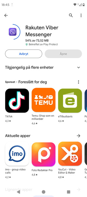 Vent til installasjonen er ferdig
