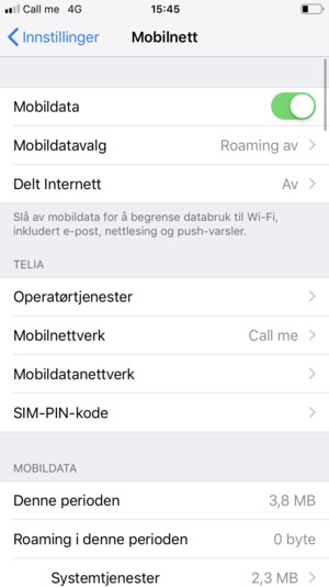 Velg Mobildatanettverk