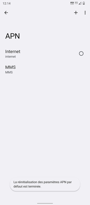 Sélectionnez Nouvel APN