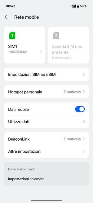 Seleziona Hotspot personale