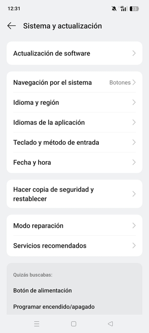 Seleccione Actualización de software