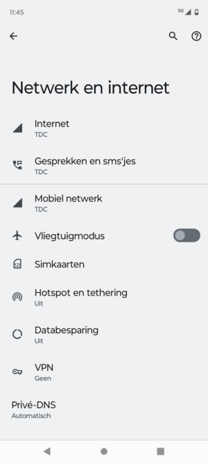 Selecteer Mobiel netwerk