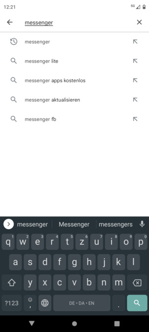Geben Sie den Namen der App ein und wählen Sie Suchen