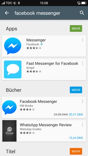 Wählen Sie die App
