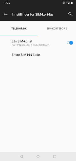 Velg Public og Endre SIM-PIN-kode