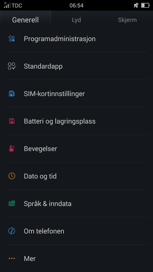 Bla til og velg Batteri og lagringsplass