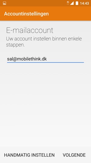 Voer uw e-mailadres in en selecteer VOLGENDE