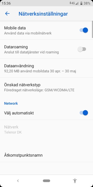 Välj Åtkomstpunktsnamn