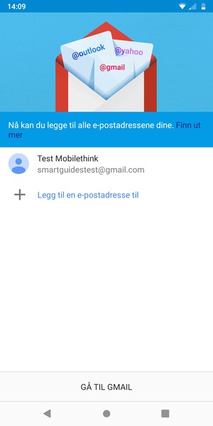 Velg GÅ TIL GMAIL