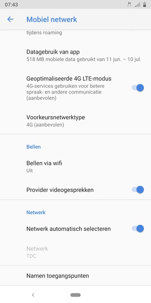 Scroll naar en selecteer Namen toegangspunten