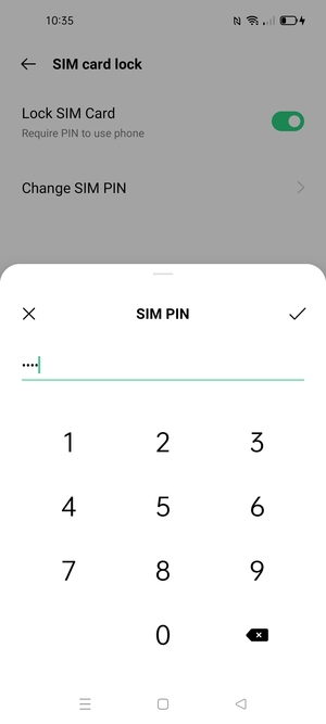 Confirm your new PIN for the SIM card and select OK
