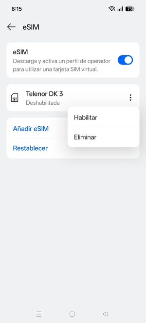 Seleccione Habilitar