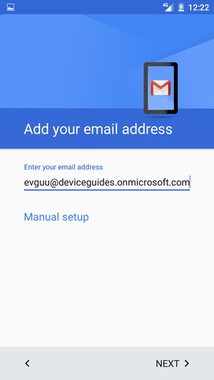 Enter your Email address and  select Manual setup