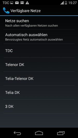 Wählen Sie einen Netzbetreiber von der Liste