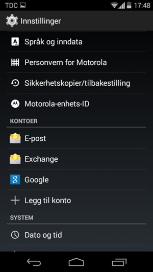 Bla til og velg Google
