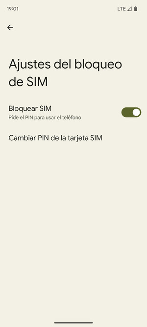 Seleccione Cambiar PIN de la tarjeta SIM