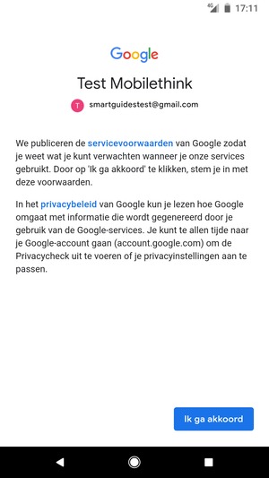Selecteer Ik ga akkoord