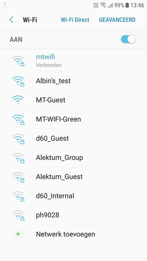 U bent nu verbonden met het WiFi-netwerk