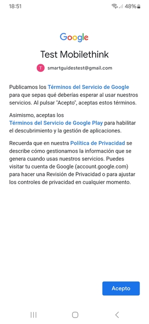 Seleccione Acepto