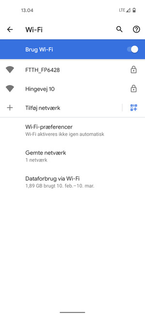 Vælg det trådløse netværk, du ønsker at oprette forbindelse til