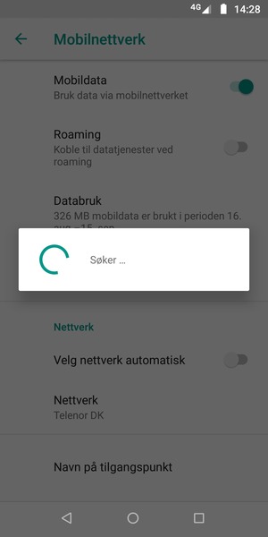 Vent til søket er ferdig