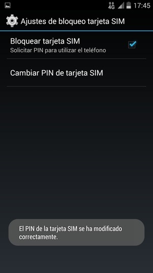 Su PIN de la tarjeta SIM ha sido cambiado