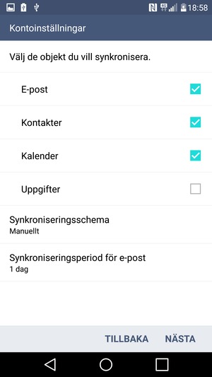 Välj NÄSTA