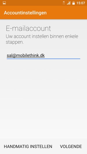 Voer uw e-mailadres in en selecteer VOLGENDE