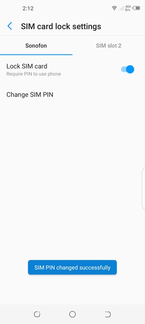 Your SIM PIN has been changed