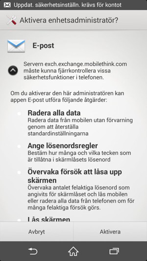 Välj Aktivera